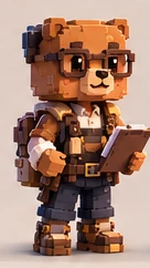 Bear manager with glasses and a clipboard