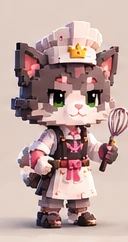 Cat pastry chef with a whisk