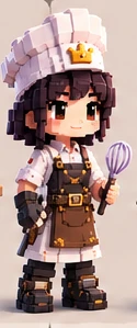 Pastry chef holding a whisk
